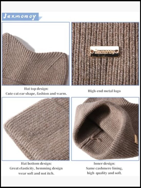 Cat Ear Knit Beanie Hat - Soft Warm Skull Cap for Women and Men main image 7